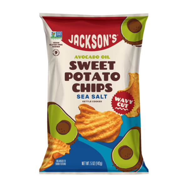 Wavy Sea Salt Sweet Potato Chips in Avocado Oil 5oz (Pack of 8)